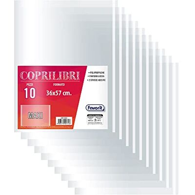 Favorit Boköverdrag format Maxi 36 x 57 cm, transparent, slät yta, förpackning med 10 stycken Favorit Boköverdrag format Maxi 36 x 57 cm, transparent, slät yta, förpackning med 10 stycken