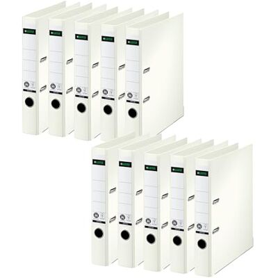Leitz 10080001 kvalitetsmapp 180° förpackning med 10 A4 smal 5,2 cm ryggradsbredd speciell papperslaminering i linne prägling blå ängel krämvit Leitz 10080001 kvalitetsmapp 180° förpackning med 10 A4 smal 5,2 cm ryggradsbredd speciell papperslaminering i linne prägling blå ängel krämvit