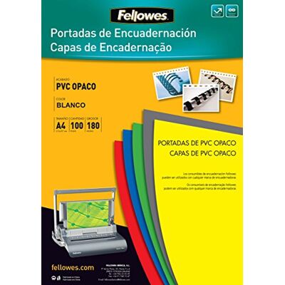 Fellowes 5100601 – PVC ogenomskinliga bindningsöverdrag, A4 A4 Vitt Fellowes 5100601 – PVC ogenomskinliga bindningsöverdrag, A4 A4 Vitt