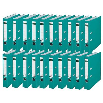 Leitz kvalitetspärm 180° plast, 20-pack, A4, smal, turkos, 5,2 cm ryggbredd, PP-laminerat omslag, 10155052 Leitz kvalitetspärm 180° plast, 20-pack, A4, smal, turkos, 5,2 cm ryggbredd, PP-laminerat omslag, 10155052