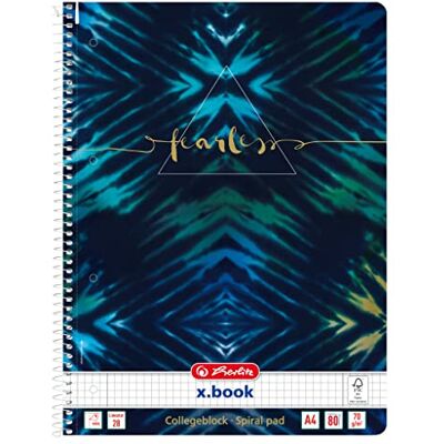 herlitz Spiralblock A4 80 ark linjering 28, ny batik fearless, 1 styck herlitz Spiralblock A4 80 ark linjering 28, ny batik fearless, 1 styck