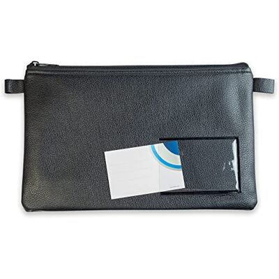 effektivo Bänkväska 10716 med dragkedja och fönster för visitkort och text 27 x 17 cm A5 konstläder svart effektivo Bänkväska 10716 med dragkedja och fönster för visitkort och text 27 x 17 cm A5 konstläder svart