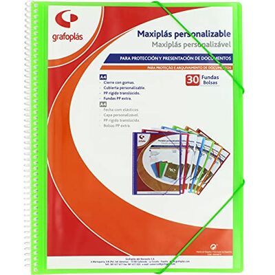 Grafoplás 39843021. Anpassningsbara fodral, Maxiplas, 30 fodral Transparent, Grön, 30,8 x 24 x 14 Grafoplás 39843021. Anpassningsbara fodral, Maxiplas, 30 fodral Transparent, Grön, 30,8 x 24 x 14