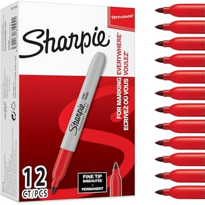 Sharpie permanenta märkpennor Fin spets Röd 12 stycken Sharpie permanenta märkpennor Fin spets Röd 12 stycken
