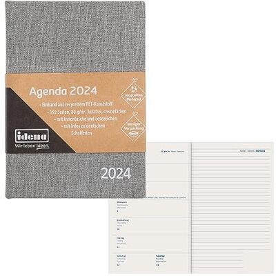 Idena 11059 – möteskalender 2024, DIN A6, antracitgrå, 192 sidor, 1 vecka på 1 sida, agenda, veckoplanerare Idena 11059 – möteskalender 2024, DIN A6, antracitgrå, 192 sidor, 1 vecka på 1 sida, agenda, veckoplanerare