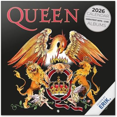Grupo Erik Wall Calendar 2026 Queen Calendar 2026 Square 30 x 30 cm 12 x 12 inches Wall Planner, Family Planner Month To View Queen Merchandise Band Gifts For Friends Grupo Erik Wall Calendar 2026 Queen Calendar 2026 Square 30 x 30 cm 12 x 12 inches Wall Planner, Family Planner Month To View Queen Merchandise Band Gifts For Friends