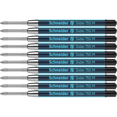 Schneider Slider 755 reservledare (ViscoGlide-teknik, dokumentäkta, M = mittlinjen) 10-pack, svart Schneider Slider 755 reservledare (ViscoGlide-teknik, dokumentäkta, M = mittlinjen) 10-pack, svart