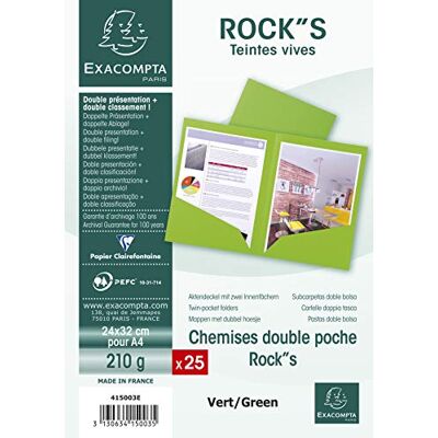 Exacompta 415003E förpackning (med 25 fillock av Manila-kartong, 2 innerfack, 220 g, DIN A4, 21 x 29,7 cm) mynta grön Exacompta 415003E förpackning (med 25 fillock av Manila-kartong, 2 innerfack, 220 g, DIN A4, 21 x 29,7 cm) mynta grön