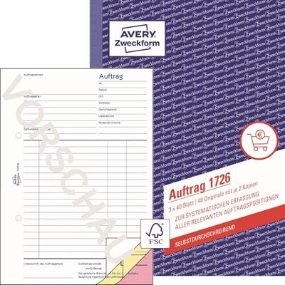 Avery Specialanpassad beställning (A5, självskrivande, 3 x 40 ark) vit/gul/rosa 1 st. 1 Stück vit, gul, rosa Avery Specialanpassad beställning (A5, självskrivande, 3 x 40 ark) vit/gul/rosa 1 st. 1 Stück vit, gul, rosa