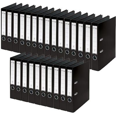 Leitz Von Mapp A4, 25-pack, kartong med plastomslag, 50 mm ryggbredd, Von , för 350 ark, FSC-certifierad kartong, för skola, studier och hushåll, svart, 10560095 Leitz Von Mapp A4, 25-pack, kartong med plastomslag, 50 mm ryggbredd, Von , för 350 ark, FSC-certifierad kartong, för skola, studier och hushåll, svart, 10560095