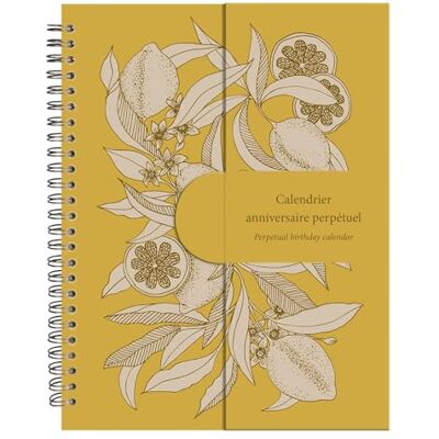 Clairefontaine 116349C Jardin des Sens, Calendrier anniversaire perpétuel 23x17 cm, 50 pages imprimées, fermeture aimantée pour affichage sur la table. Clairefontaine 116349C Jardin des Sens, Calendrier anniversaire perpétuel 23x17 cm, 50 pages imprimées, fermeture aimantée pour affichage sur la table.