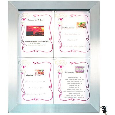 Securit A4-färgad LED-informationdisplay 4A4 rostfritt stål Securit A4-färgad LED-informationdisplay 4A4 rostfritt stål