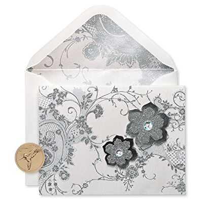 Papyrus tomma kort med kuvert, spets och blommor med glitter (8 stycken) Papyrus tomma kort med kuvert, spets och blommor med glitter (8 stycken)