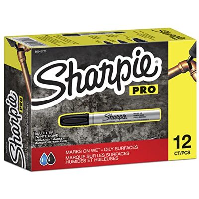 Sharpie S0945720 Permanent markör med metallhölje, liten patronspets, 1 penna, svart Sharpie S0945720 Permanent markör med metallhölje, liten patronspets, 1 penna, svart