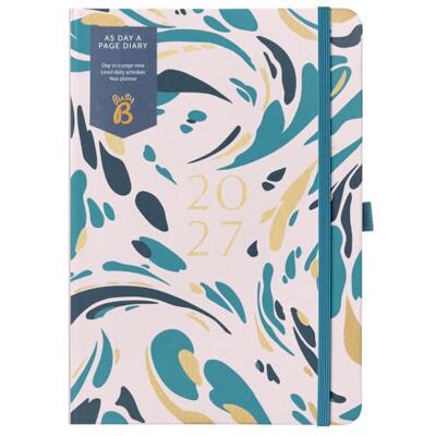Busy B 2027 A5 Dag-a-sida dagbok – rosa marmor – guldfolie A5 Day-a-Page dagbok i rosa marmor har guldfolie, ett elastiskt band och bandmarkör. Busy B 2027 A5 Dag-a-sida dagbok – rosa marmor – guldfolie A5 Day-a-Page dagbok i rosa marmor har guldfolie, ett elastiskt band och bandmarkör.