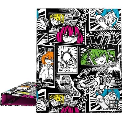 Grafoplás A4 ringpärm Yuku Bits & Bobs Pop Up Design 4 x 25 mm blandade ringar mjuk plastad FSC-certifierad perfekt skolmaterial Grafoplás A4 ringpärm Yuku Bits & Bobs Pop Up Design 4 x 25 mm blandade ringar mjuk plastad FSC-certifierad perfekt skolmaterial