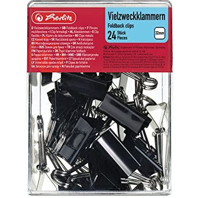 herlitz 10411155 Klämmor, 24 stycken, Svart herlitz 10411155 Klämmor, 24 stycken, Svart