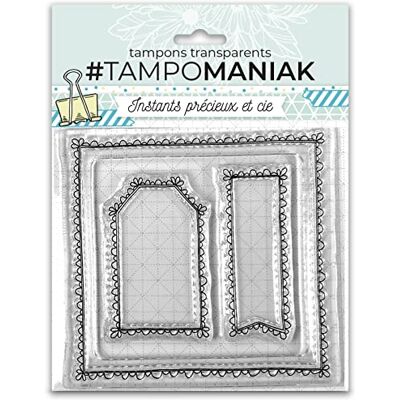 Tampomaniak Set med klara handgjorda feston stämplar 10 x 10,5 cm Tampomaniak Set med klara handgjorda feston stämplar 10 x 10,5 cm