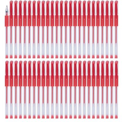 OFFICER PRODUCTS Officiellt produkter gelkulspetspenna kulspetspenna /50 stycken (50-pack) /gulfärg färg: röd/kuldiameter: 0,5 mm/gelpennor gelpenna/vattentät och icke-blekande bläck/gummihandtag OFFICER PRODUCTS Officiellt produkter gelkulspetspenna kulspetspenna /50 stycken (50-pack) /gulfärg färg: röd/kuldiameter: 0,5 mm/gelpennor gelpenna/vattentät och icke-blekande bläck/gummihandtag