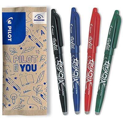 PILOT FriXion 0,7 paket med 3 + 1 kulspetspennor svart/blå/röd/grön – medium spets PILOT FriXion 0,7 paket med 3 + 1 kulspetspennor svart/blå/röd/grön – medium spets