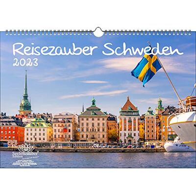 Seelenzauber Resemagi Sverige DIN A3-kalender för 2023 stad och land – sjömagi, flerfärgad, KN2023-3W-0367-D-0 Seelenzauber Resemagi Sverige DIN A3-kalender för 2023 stad och land – sjömagi, flerfärgad, KN2023-3W-0367-D-0