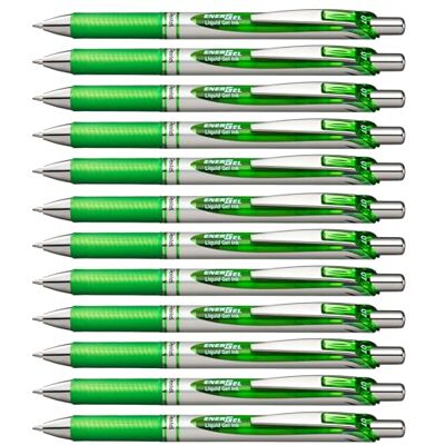 Pentel Energel XM infällbar gelpenna med 0,7 mm spets Enda Pack of 12 Limegrönt Pentel Energel XM infällbar gelpenna med 0,7 mm spets Enda Pack of 12 Limegrönt