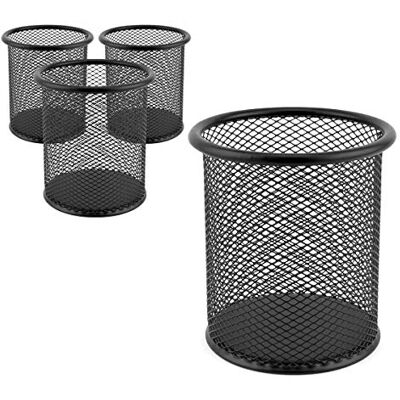 D.RECT Metallpennhållare 24 stycken pennhållare rund av trådmetall Nätfunktion mugg för kulspetspenna Ø 91 mm svart D.RECT Metallpennhållare 24 stycken pennhållare rund av trådmetall Nätfunktion mugg för kulspetspenna Ø 91 mm svart