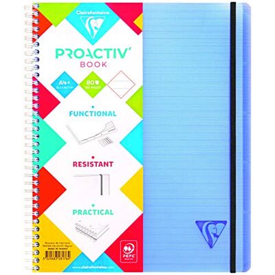 Clairefontaine Linicolor Wire Bound Proactiv' anteckningsböcker Fodrad A4+ Clairefontaine Linicolor Wire Bound Proactiv' anteckningsböcker Fodrad A4+