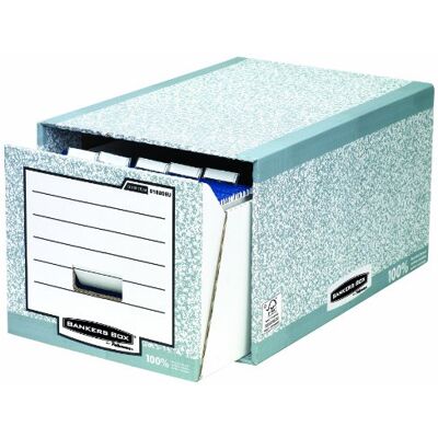 Fellowes Bankers Box av system, A4-låda, grå/vit, 5-pack Fellowes Bankers Box av system, A4-låda, grå/vit, 5-pack
