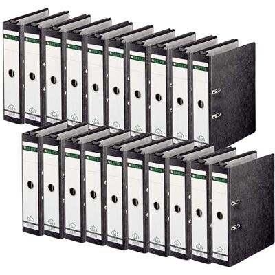 Leitz kvalitetshängpärm 180°, A4, 20-pack, svart, 8 cm ryggbredd, perfekt för användning i hängdragen, omslag av hård kartong, 18210000 Leitz kvalitetshängpärm 180°, A4, 20-pack, svart, 8 cm ryggbredd, perfekt för användning i hängdragen, omslag av hård kartong, 18210000