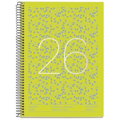 Miquelrius Agenda 2026 18 månader, A5+, veckoplanerare: juli '25 till december'26, veckovisning, metallspiral, fodrad kartong, katalansk-engelsk-portugisisk Miquelrius Agenda 2026 18 månader, A5+, veckoplanerare: juli '25 till december'26, veckovisning, metallspiral, fodrad kartong, katalansk-engelsk-portugisisk
