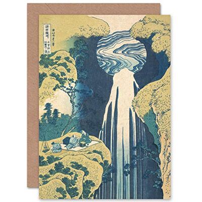 Artery8 Hokusai Amida Falls Kisokaido väg Japan vattenfall fin konst gratulationskort plus kuvert tomt inuti Artery8 Hokusai Amida Falls Kisokaido väg Japan vattenfall fin konst gratulationskort plus kuvert tomt inuti