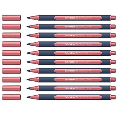 Schneider ML05001081 metalliska rollerballpennor (linjetjocklek 0,4 mm, högmetalliskt bläck, snabbtorkande, hus av 88% biobaserad plast) 10 stycken i färgen vintage röd metallic Schneider ML05001081 metalliska rollerballpennor (linjetjocklek 0,4 mm, högmetalliskt bläck, snabbtorkande, hus av 88% biobaserad plast) 10 stycken i färgen vintage röd metallic