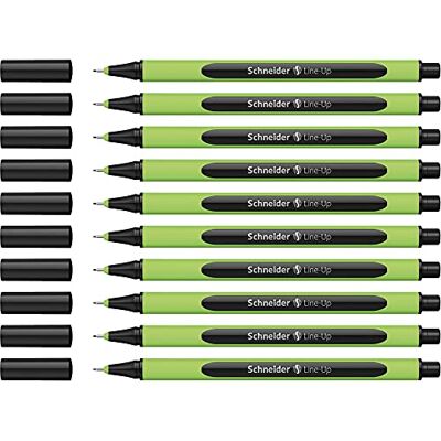 Schneider Line-Up Fineliner (linjebredd 0,4 mm, tillverkad av biobaserad plast, tilldelad med den blå ängeln) 10 stycken, safire-svart Schneider Line-Up Fineliner (linjebredd 0,4 mm, tillverkad av biobaserad plast, tilldelad med den blå ängeln) 10 stycken, safire-svart