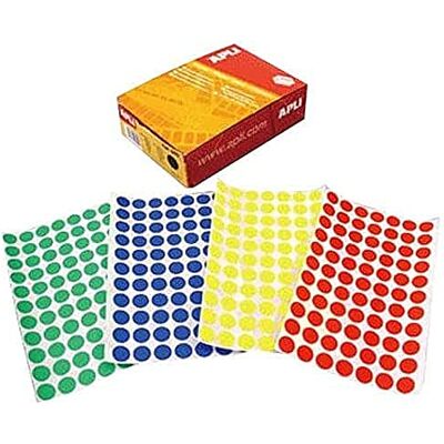 APLI Kids 690-Box runda gomets Ø 13 mm blandade färger 200 ark APLI Kids 690-Box runda gomets Ø 13 mm blandade färger 200 ark
