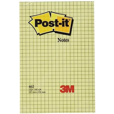 Post-it -anteckningar i storformat, gult, rutnät, 6 block 101 mm x 152 mm, 100 ark per block – självhäftande anteckningspapplar för anteckning, för att göra-listor och som påminnelse Post-it -anteckningar i storformat, gult, rutnät, 6 block 101 mm x 152 mm, 100 ark per block – självhäftande anteckningspapplar för anteckning, för att göra-listor och som påminnelse