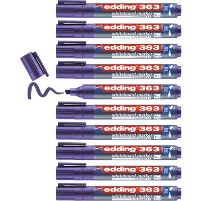 edding 363 whiteboardmarker – violett – låda med 10 pennor – rund spets 1-5 mm – torkas bort utan vatten – för whiteboard, blädderblock, anslagstavla, memo-tavla – sketcher – går att fylla på edding 363 whiteboardmarker – violett – låda med 10 pennor – rund spets 1-5 mm – torkas bort utan vatten – för whiteboard, blädderblock, anslagstavla, memo-tavla – sketcher – går att fylla på