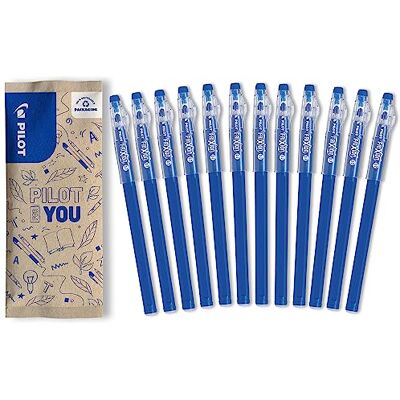 PILOT 12 FriXion Ball Stick-pennor blått raderbart gelbläck ekonomisk FriXion med medelspets för att sätta i skolväskan skolmaterial PILOT 12 FriXion Ball Stick-pennor blått raderbart gelbläck ekonomisk FriXion med medelspets för att sätta i skolväskan skolmaterial