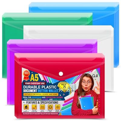 G4GADGET 25 A5 ljus transparent tryckarplånbok/pappersplånböcker – blandade färger G4GADGET 25 A5 ljus transparent tryckarplånbok/pappersplånböcker – blandade färger