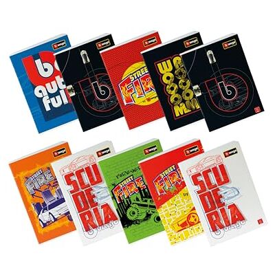 Pigna Maxi BBurago anteckningsböcker, 10-pack, A4-storlek, behandlat omslag, FSC-papper, exklusiv utgåva av Bburago, 1R, rader för mellan- och högre Pigna Maxi BBurago anteckningsböcker, 10-pack, A4-storlek, behandlat omslag, FSC-papper, exklusiv utgåva av Bburago, 1R, rader för mellan- och högre