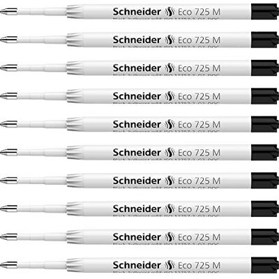 Schneider 172511 Eco 725 kulspetspenna (utmärkt med den blå ängeln, linjebredd: M) svart, 10 stycken Schneider 172511 Eco 725 kulspetspenna (utmärkt med den blå ängeln, linjebredd: M) svart, 10 stycken