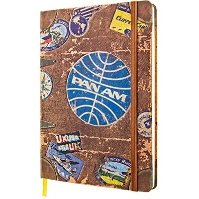 ART Anteckningsbok i retrostil, A5, Pan Am – Travel Stickers – Presentidé för reslystna, Official License Product (OLP), bullet journal dotted, vintagedesign ART Anteckningsbok i retrostil, A5, Pan Am – Travel Stickers – Presentidé för reslystna, Official License Product (OLP), bullet journal dotted, vintagedesign