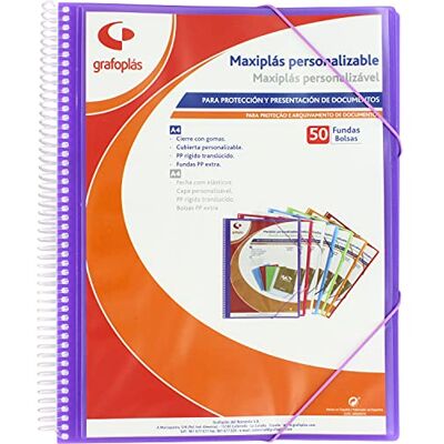 Grafoplás 39845035. Anpassningsbara fodral, Maxiplas, 50 omslag, Violett, 30,8 x 24 x 22 Grafoplás 39845035. Anpassningsbara fodral, Maxiplas, 50 omslag, Violett, 30,8 x 24 x 22