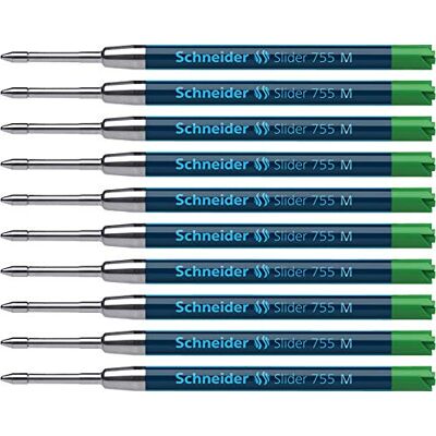 Schneider 755 kulspetspenna (dokumentäkta) Mellanslag 10er Pack Grön Schneider 755 kulspetspenna (dokumentäkta) Mellanslag 10er Pack Grön