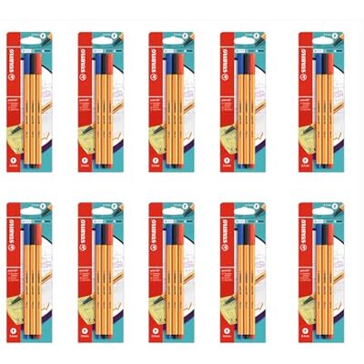 STABILO – fineliner – punkt 88–10 x 3-pack – röd STABILO – fineliner – punkt 88–10 x 3-pack – röd