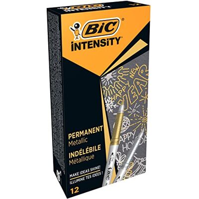 BIC Marking Permanenta markörer – blandade intensiva färger, låda med 12 BIC Marking Permanenta markörer – blandade intensiva färger, låda med 12
