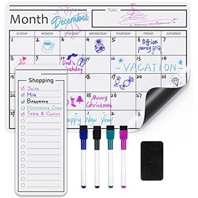 Amazon Basics magnetisk whiteboardfilm, torr avtorkning, kalender, 30,5 cm x 43,2 cm, vit Amazon Basics magnetisk whiteboardfilm, torr avtorkning, kalender, 30,5 cm x 43,2 cm, vit