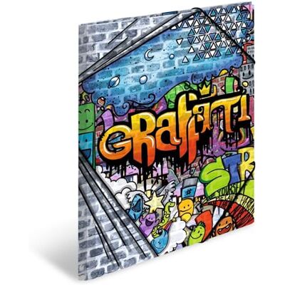 HERMA 19239 DIN A3 ArtLine graffiti, uppsättning av 3, stabil plast, organisationsmapp med tryckta innerfack och elastiskt band, dokumentmapp för barn, pojkar och flickor HERMA 19239 DIN A3 ArtLine graffiti, uppsättning av 3, stabil plast, organisationsmapp med tryckta innerfack och elastiskt band, dokumentmapp för barn, pojkar och flickor