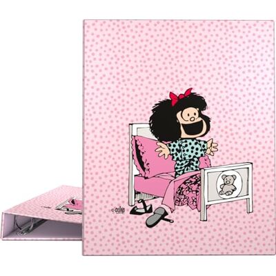 Grafoplás A4-ringpärm Mafalda Morning 4 blandade ringar 25 mm Mjuk vid beröring FSC-certifierad Hårda lock Perfekt skolmaterial Grafoplás A4-ringpärm Mafalda Morning 4 blandade ringar 25 mm Mjuk vid beröring FSC-certifierad Hårda lock Perfekt skolmaterial
