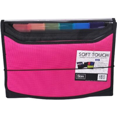 Filexec acolchado lona ventana clasificadora de tacto suave, 13 bolsillos, 1-pack, rosa färg (46222 – 3) Filexec acolchado lona ventana clasificadora de tacto suave, 13 bolsillos, 1-pack, rosa färg (46222 – 3)